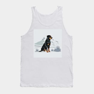 Embrace the Winter with the Rottweiler Mountain Design Tank Top